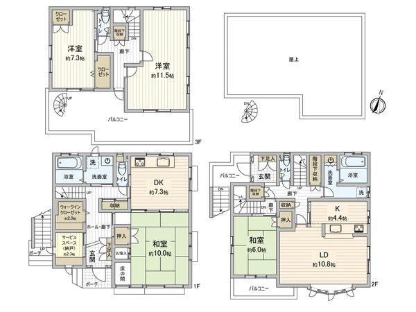 草加市旭町6丁目 戸建 間取図(平面図) 間取図(平面図)