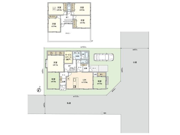 八潮市大字大曽根 戸建 間取図(平面図)
