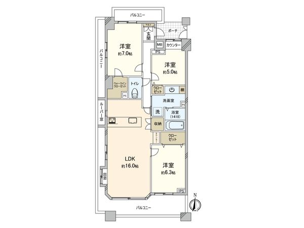 レクセルマンション草加第3 間取図(平面図)