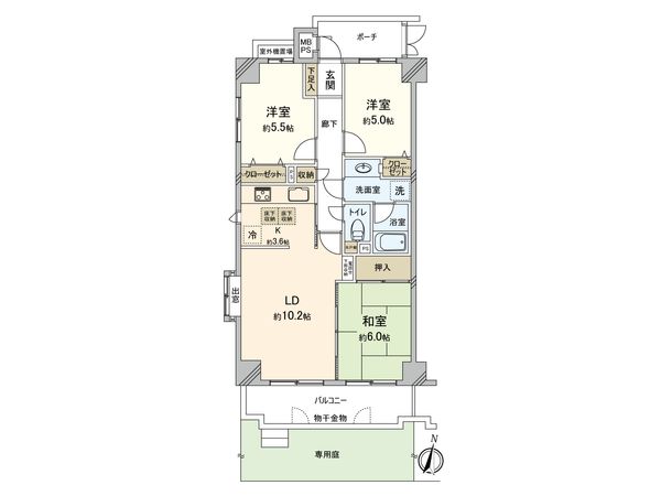 カルム谷塚 間取図(平面図)