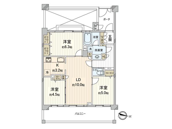 ロータリーパレス谷塚 間取図(平面図) ロータリーパレス谷塚 間取図(平面図)