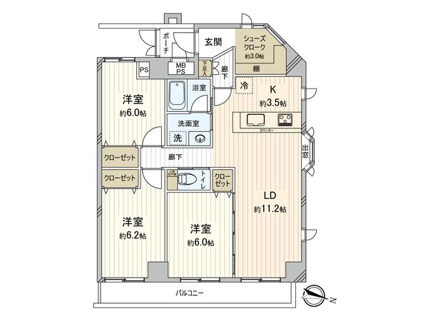 キャッスルマンション草加松原 間取図(平面図) 間取図(平面図)