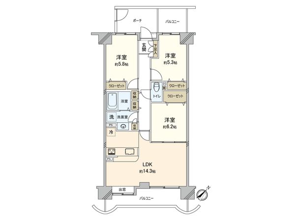 ルミナス八潮参番館 間取図(平面図) ルミナス八潮参番館 間取図(平面図)