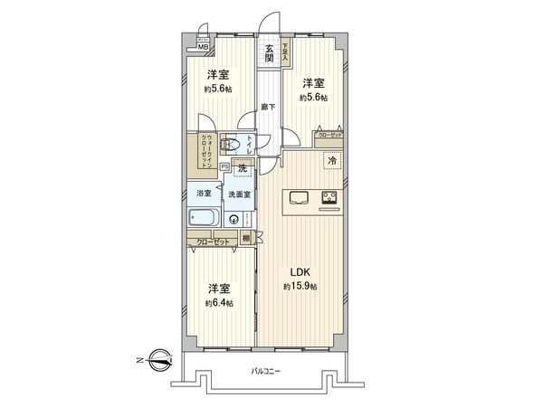 ダイアパレス草加Ⅱ 間取図(平面図) ダイアパレス草加Ⅱ 間取図(平面図)