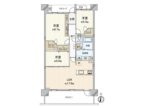 レクセルプラッツァ谷塚 間取図(平面図) 間取図(平面図)