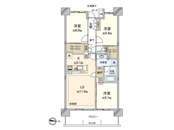 シティテラス草加松原シーズンズ 間取図(平面図) 間取図(平面図)
