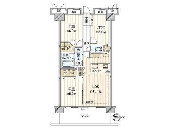 メロディーハイム草加高砂 間取図(平面図) 間取図(平面図)