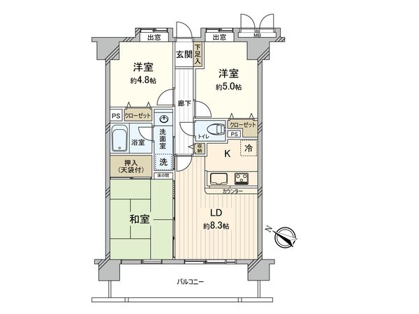 ライオンズマンション草加高砂 間取図(平面図)