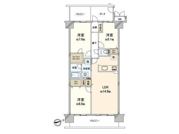 ヴイ・シティ草加四番館 間取図(平面図) 間取図(平面図)