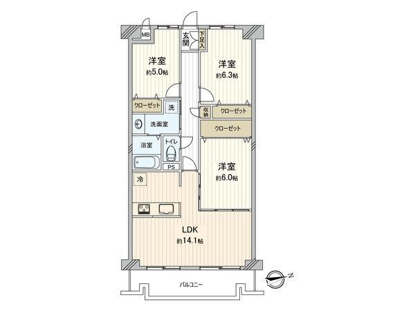 ダイアパレス草加Ⅱ 間取図(平面図) ダイアパレス草加Ⅱ 間取図(平面図)