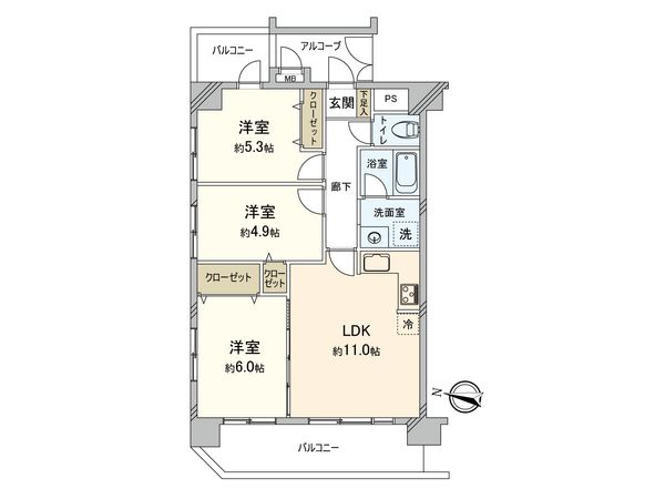 ライオンズマンション草加高砂 間取図(平面図) 間取図(平面図)