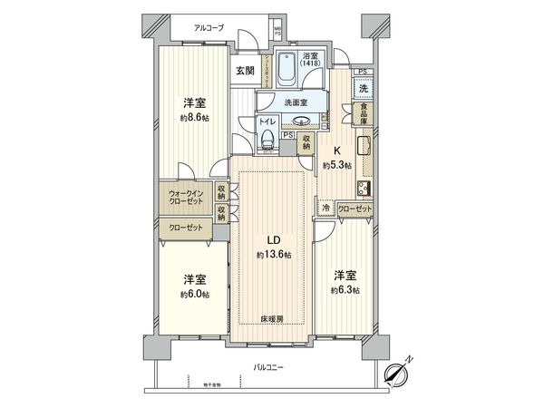 レクセルプラザ谷塚 間取図(平面図) レクセルプラザ谷塚 間取図(平面図)