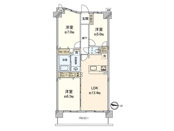 モアステージ草加公園通り 間取図(平面図) モアステージ草加公園通り 間取図(平面図)