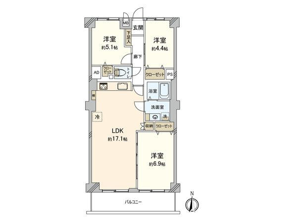 草加松原ハイツA棟 間取図(平面図) 草加松原ハイツA棟 間取図(平面図)