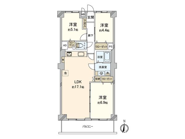 草加松原ハイツA棟 間取図(平面図) 草加松原ハイツA棟 間取図(平面図)