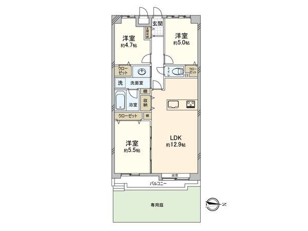 ベルドゥムール草加新田 間取図(平面図) ベルドゥムール草加新田 間取図(平面図)