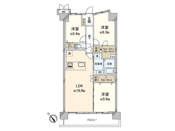 ヴイ・シティ草加四番館 間取図(平面図) ヴイ・シティ草加四番館 間取図(平面図)