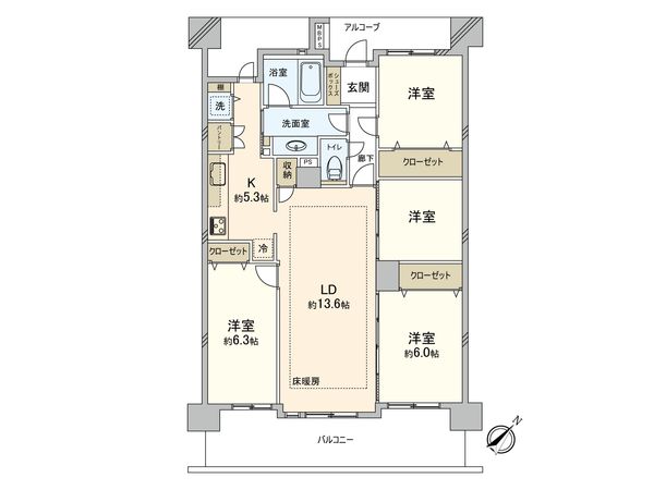 レクセルプラザ谷塚 間取図(平面図) レクセルプラザ谷塚 間取図(平面図)