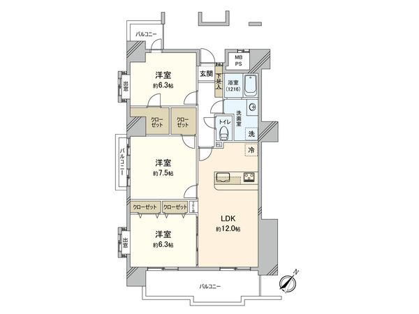 グリーンパーク谷塚Ⅲ 間取図(平面図) 間取図(平面図)