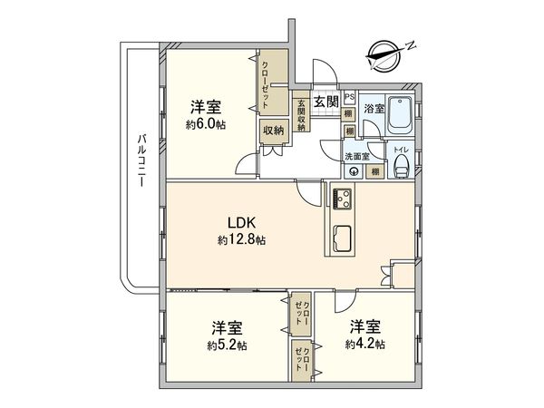 十條草加マンションB棟 間取図(平面図) 間取図(平面図)