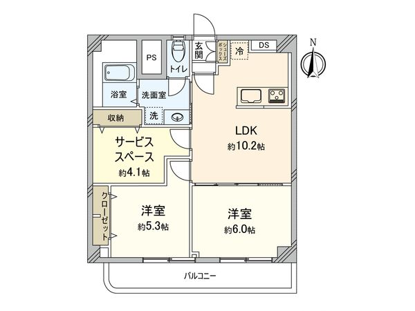 日東マンションサンシャイン谷塚 間取図(平面図) 間取図(平面図)