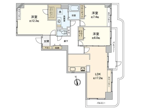 谷塚コリーナ・ライオンズタワー谷塚 間取図(平面図) 間取図(平面図)
