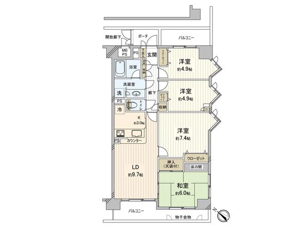 ジェム草加ガーデニア 間取図(平面図) ジェム草加ガーデニア 間取図(平面図)