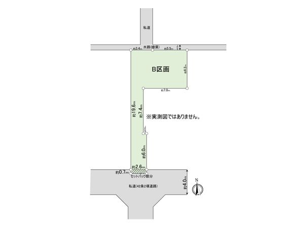 西中延1丁目 土地 B区画 区画図