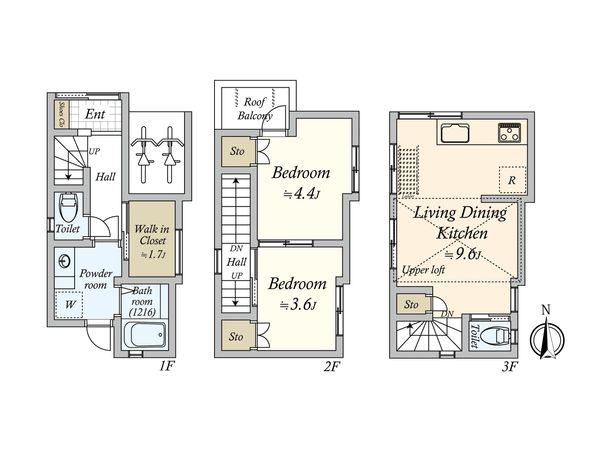 品川区小山2丁目 中古戸建 間取図(平面図) 間取図(平面図)
