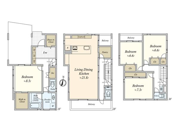 目黒本町4丁目 新築戸建 間取図(平面図) 間取図(平面図)