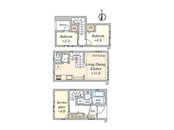 目黒本町6丁目 新築戸建 間取図(平面図) 間取図(平面図)