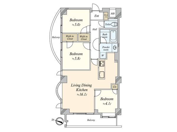 ジェイパーク戸越銀座ブランシェール 間取図(平面図) 間取図(平面図)