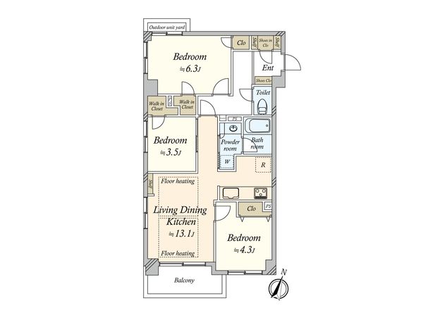 サニーコート西小山 間取図(平面図) サニーコート西小山 間取図(平面図)