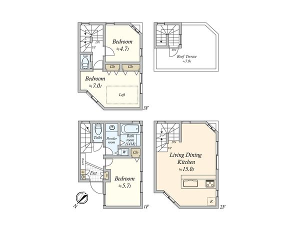 セボンパサージュ荏原 間取図(平面図) セボンパサージュ荏原 間取図(平面図)