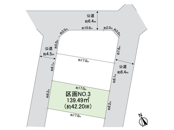 荏田西3丁目 土地 3区画 区画図 荏田西3丁目 土地 3区画 区画図