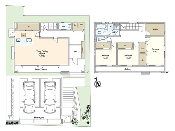 荏田西2丁目 新築戸建 間取図(平面図) 間取図(平面図)
