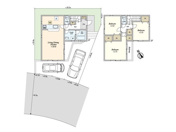 荏田西4丁目 新築戸建 1号棟 間取図(平面図) 荏田西4丁目 新築戸建 1号棟 間取図(平面図)