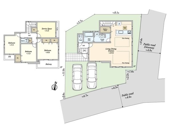 川和町 新築戸建 間取図(平面図) 川和町 新築戸建 間取図(平面図)
