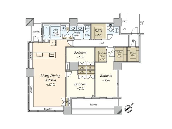THE TOKYO TOWERS MID TOWER 間取図(平面図)