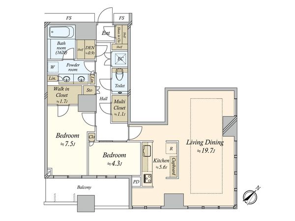 勝どきザ・タワー 間取図(平面図)