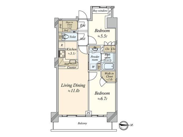 勝どきビュータワー 間取図(平面図) 勝どきビュータワー 間取図(平面図)
