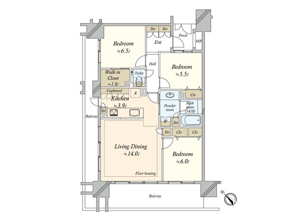 クレストシティレジデンス 間取図(平面図)