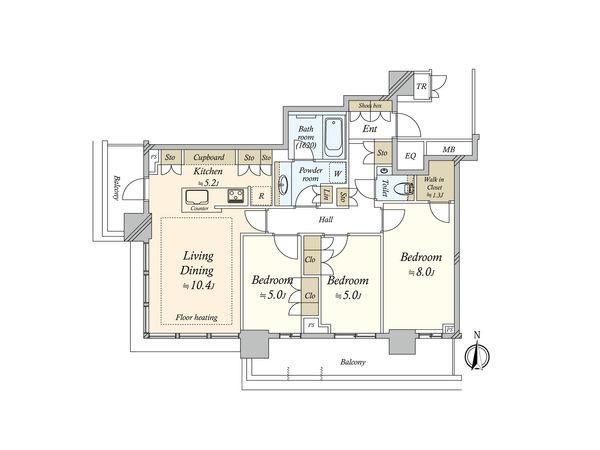 ザ・パークハウス晴海タワーズ ティアロレジデンス 間取図(平面図) ザ・パークハウス晴海タワーズ ティアロレジデンス 間取図(平面図)