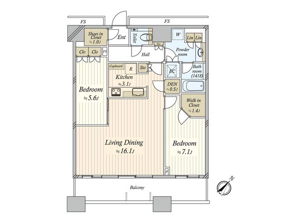 勝どきザ・タワー 間取図(平面図)
