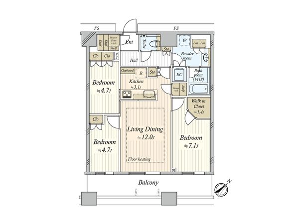 勝どきザ・タワー 間取図(平面図) 間取図(平面図)