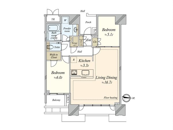 ドゥ・トゥール EAST 間取図(平面図) ドゥ・トゥール EAST 間取図(平面図)