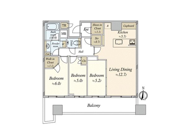 パークタワー晴海 間取図(平面図)