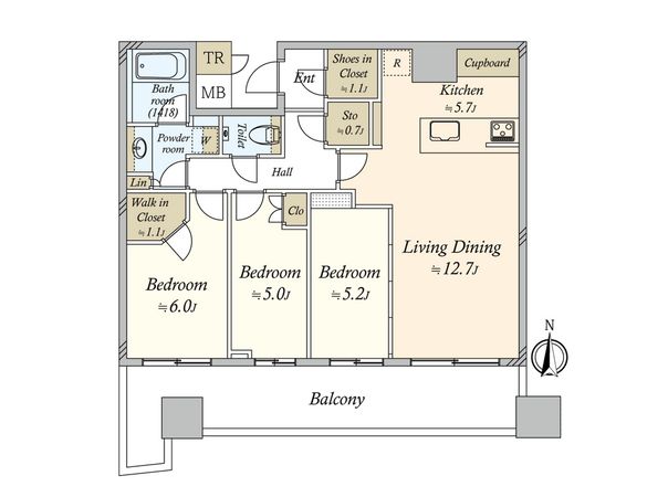 パークタワー晴海 間取図(平面図)