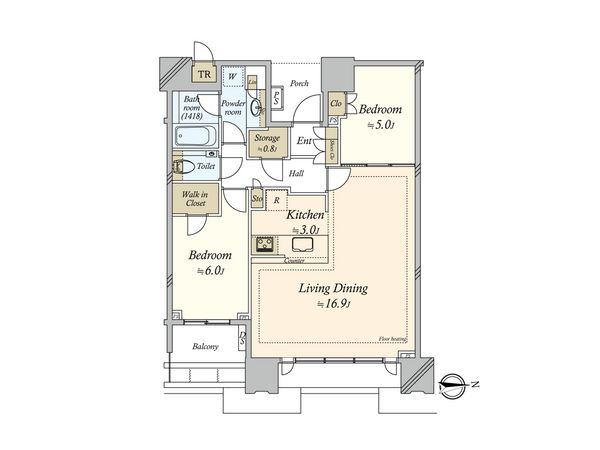 ドゥ・トゥール WEST 間取図(平面図) 間取図(平面図)