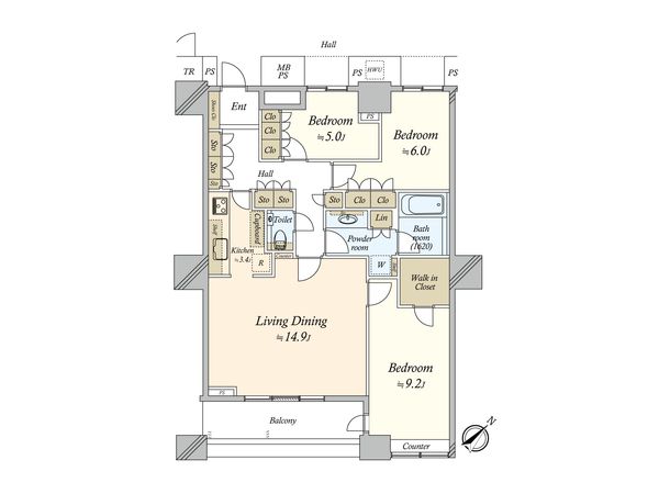 THE TOKYO TOWERS SEA TOWER 間取図(平面図)